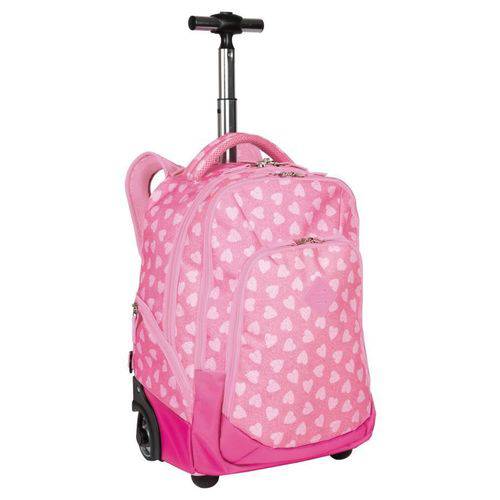 Assistência Técnica, SAC e Garantia do produto Mochilete 2 Compartimentos Sestini Rolling Coração Pink - 75499