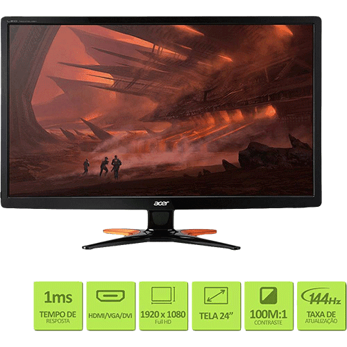 Assistência Técnica, SAC e Garantia do produto Monitor Gamer LED 24" 1ms 144hz Widescreen GN246HL - Acer