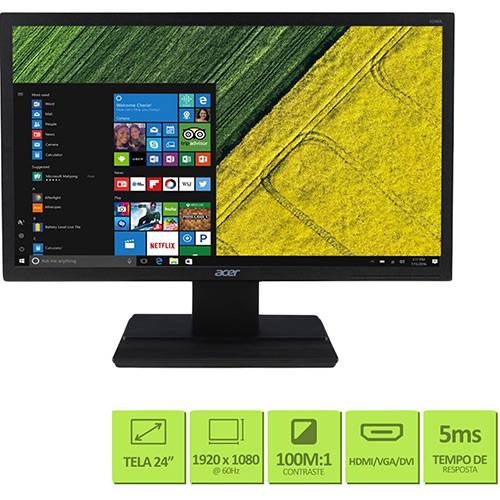 Assistência Técnica, SAC e Garantia do produto Monitor LED 24" Acer V246HQL Full HD