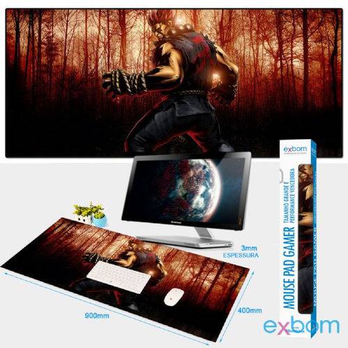 Assistência Técnica, SAC e Garantia do produto Mouse Pad Gamer Extra Grande 90x40cm Antiderrapante Bordas Costuradas Tema Games 04 - Exbom MP-9040A Mousepad