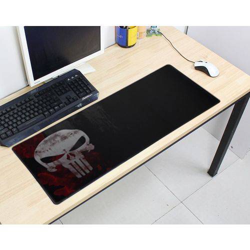 Assistência Técnica, SAC e Garantia do produto Mouse Pad Gamer Grande 70x35cm Antiderrapante Bordas Costuradas Estampa Justiceiro - Exbom MP-7035C