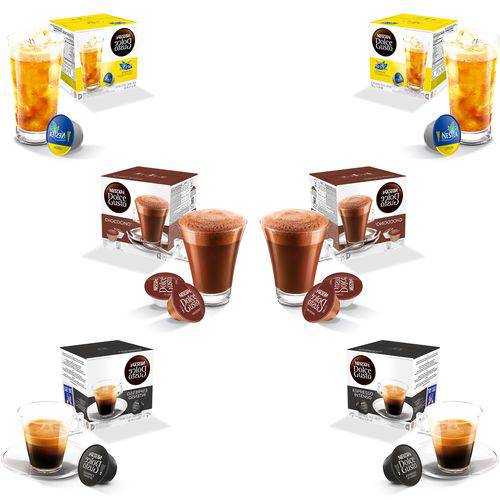 Assistência Técnica, SAC e Garantia do produto Nescafé Dolce Gusto Kit com 06 Caixas Total 96 Cápsulas Mix Nestea Leamon Chococino Espresso Intenso