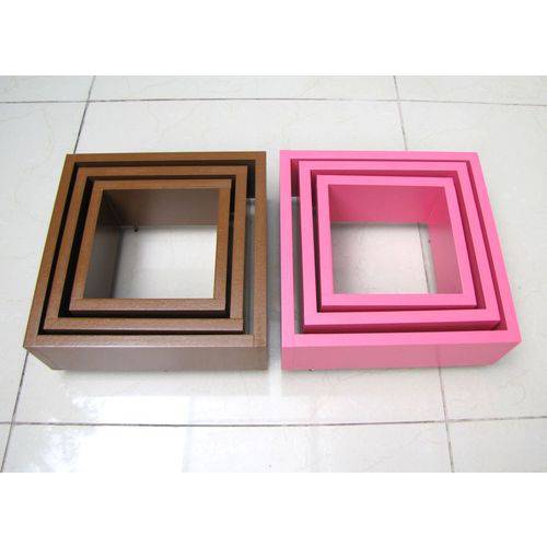 Assistência Técnica, SAC e Garantia do produto Nicho Decorativo Mdf Kit 6 Unidades - Cor Marrom e Rosa