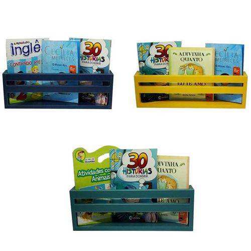Assistência Técnica, SAC e Garantia do produto Nicho Prateleira Porta Livros Azul Amarelo e Verde