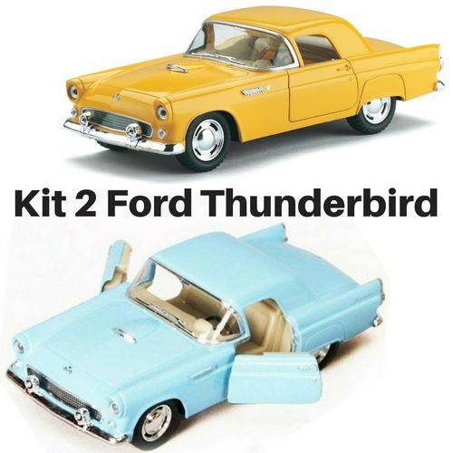 Assistência Técnica, SAC e Garantia do produto Oferta 2 Carrinho de Coleção Antigo de Ferro Ford Thunderbird Ano 1955 Escala 1/36