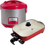 Assistência Técnica, SAC e Garantia do produto Panela Elétrica Retangular Vermelha + Panela de Arroz 5 Xícaras Cereja 220V - Fun Kitchen