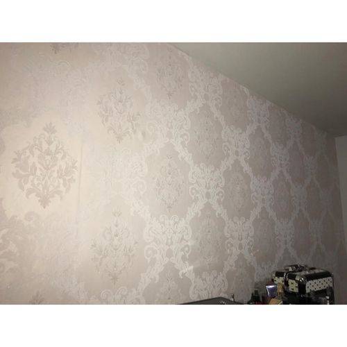 Assistência Técnica, SAC e Garantia do produto Papel de Parede Importado Vinílico Lavável Damask Nude Decoração Sala Quarto Escritório