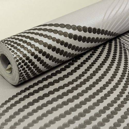 Assistência Técnica, SAC e Garantia do produto Papel de Parede Importado Vinílico Lavável Geométrico 3D Ondas Prata com Preto Sala Quarto