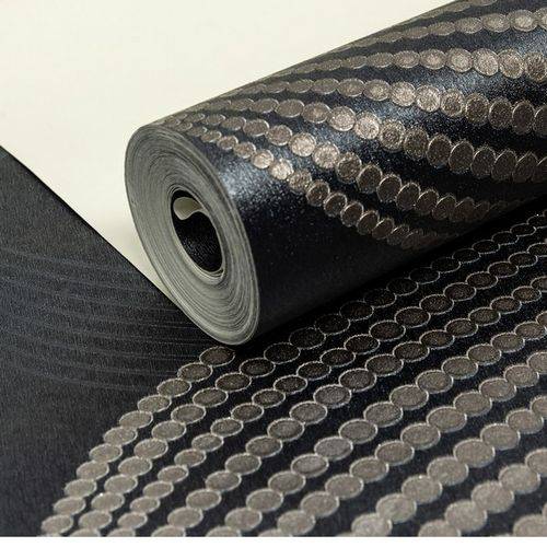 Assistência Técnica, SAC e Garantia do produto Papel de Parede Importado Vinílico Lavável Geométrico Ondas 3D Preto com Dourado Sala Luxo