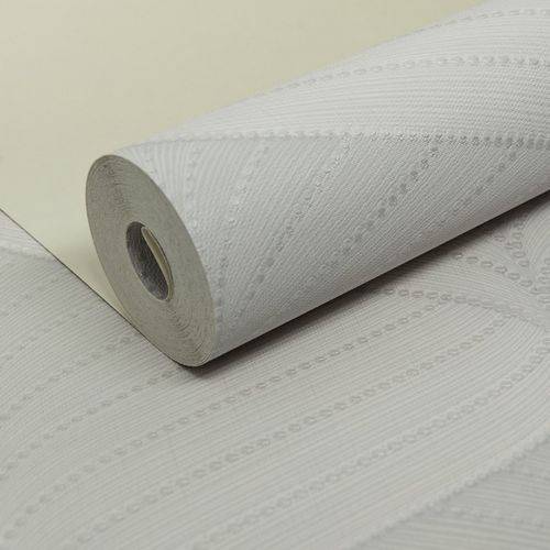 Assistência Técnica, SAC e Garantia do produto Papel de Parede Importado Vinílico Lavável Geométrico Ondas Off White com Prata Sala Quarto