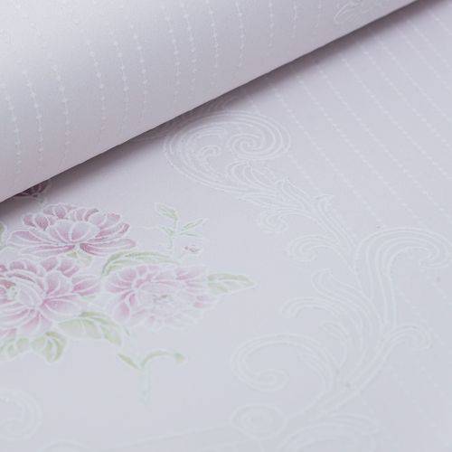 Assistência Técnica, SAC e Garantia do produto Papel de Parede Importado Vinílico Lavável Listras com Flores Lilás Delicado