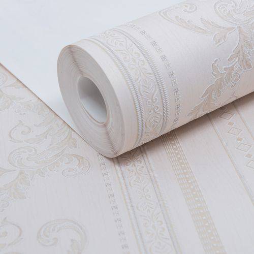 Assistência Técnica, SAC e Garantia do produto Papel de Parede Importado Vinílico Lavável Listras Damask Salmão Luxo Sala Quarto