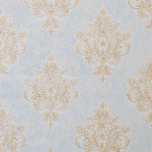 Assistência Técnica, SAC e Garantia do produto Papel de Parede Vinílico Coleção Colmar France Damask Azul Claro, Dourado