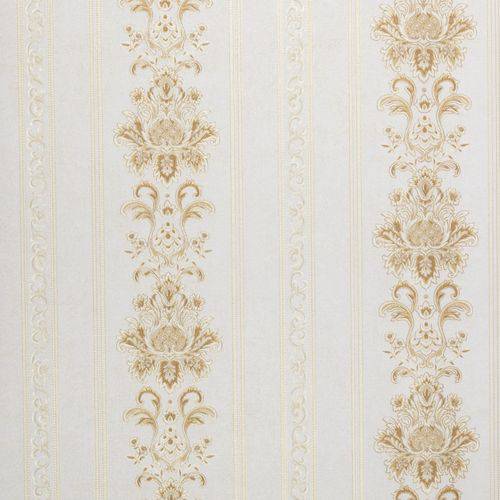 Assistência Técnica, SAC e Garantia do produto Papel de Parede Vinílico Coleção Colmar France Damask Listras Off White, Nude, Dourado