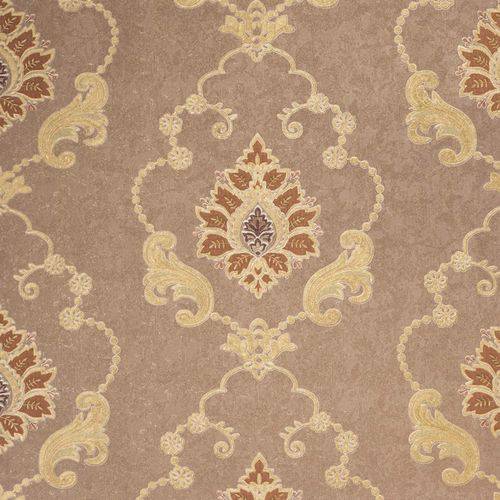 Assistência Técnica, SAC e Garantia do produto Papel de Parede Vinílico Coleção Colmar France Damask Marrom, Dourado