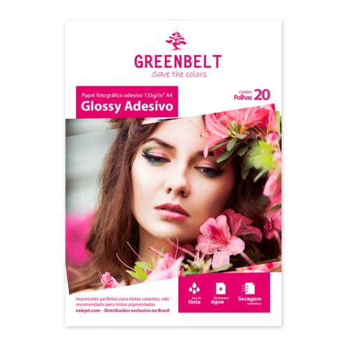 Assistência Técnica, SAC e Garantia do produto Papel Fotográfico Glossy Adesivo A4 135g Greenbelt 20 Folhas