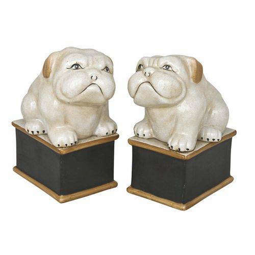 Assistência Técnica, SAC e Garantia do produto Par de Cachorros em Porcelana 16 Cm X 7 Cm X 10 Cm