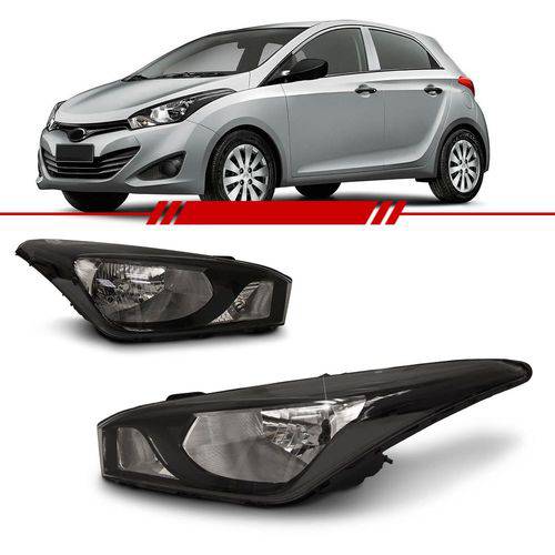 Assistência Técnica, SAC e Garantia do produto Par Farol Hyundai HB20X 2012 2013 2014 2015 HB20 Hatch Sedan Máscara Negra