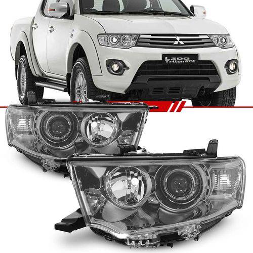 Assistência Técnica, SAC e Garantia do produto Par Farol Mitsubishi L200 Triton 2013 à 2016 Pajero Dakar 2009 à 2016 Cromomix