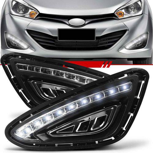 Assistência Técnica, SAC e Garantia do produto Par Moldura Grade do Milha Daylight Hyundai HB20 2012 2013 2014 2015 LED