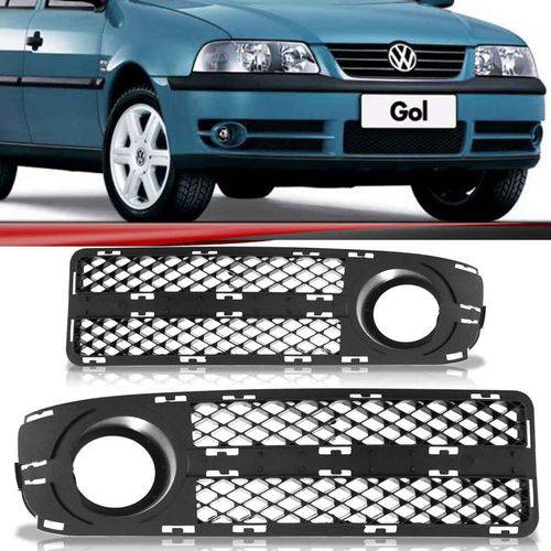 Assistência Técnica, SAC e Garantia do produto Par Moldura Grade do Milha Volkswagen Gol Parati Saveiro G3 2003 2004 2005 Fase 2 com Furo