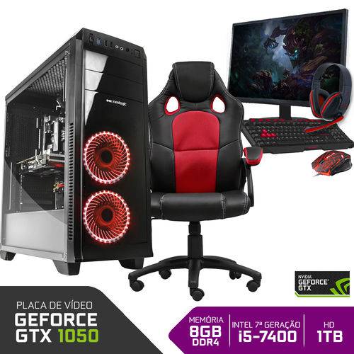 Assistência Técnica, SAC e Garantia do produto PC Gamer Completo Neologic NLI80956 Intel I5-7400 8GB (GeForce GTX 1050 2GB)1TB + Cadeira Gamer Red