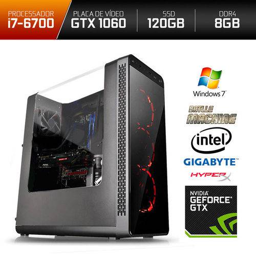 Assistência Técnica, SAC e Garantia do produto PC Gamer Neologic Battlebox Intel Core I7-6700 8GB (GeForce 1060 3GB) 1TB + 120GB SSD Windows 7