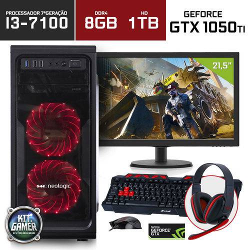 Assistência Técnica, SAC e Garantia do produto PC Gamer Neologic NLI68710 Intel Core I3-7100 8GB (Gtx 1050Ti 4GB) 1TB + Monitor 21,5"
