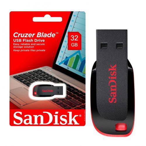 Assistência Técnica, SAC e Garantia do produto Pen Driver Sandisk Cruzer Blade 32gb