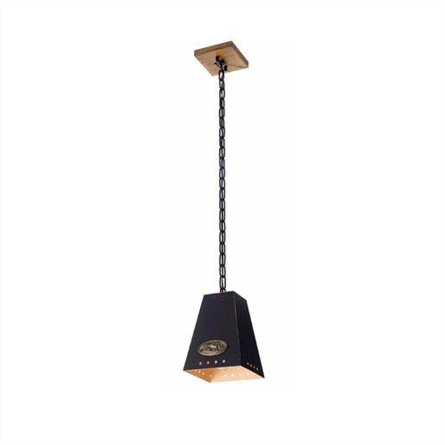 Assistência Técnica, SAC e Garantia do produto Pendente em Metal e Madeira Alp Preto e Dourado 100cm para 1 Lâmpada E27 Normal ou LED - Madelustre 2852PD