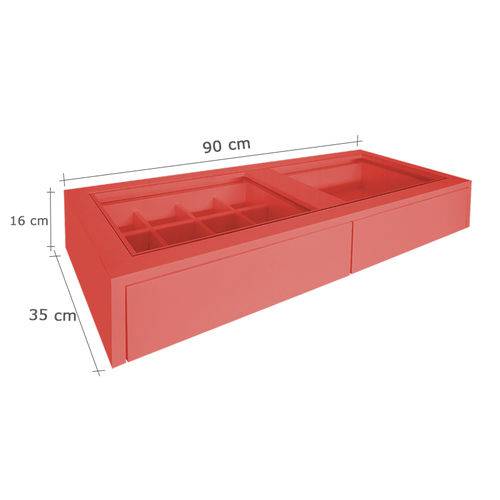 Assistência Técnica, SAC e Garantia do produto Penteadeira Suspensa para Maquiagem - Coral / Salmão Laca