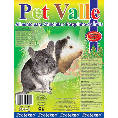 Assistência Técnica, SAC e Garantia do produto Pet Valle - Ração P/ Chinchila e Porquinho da Índia 500g - Zootekna