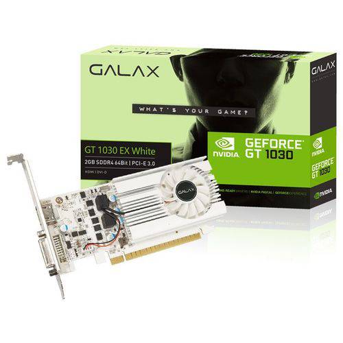 Assistência Técnica, SAC e Garantia do produto Placa de Vídeo NVIDIA GeForce GT 1030 EX White 2GB DDR4 PCI-E 3.0 30NPK4HVS6XW GALAX