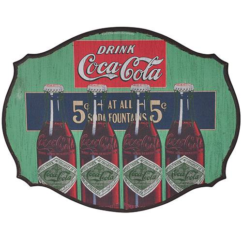 Assistência Técnica, SAC e Garantia do produto Placa Decorativa Coca-Cola 93025425 MDF Four Bottles Colorido - Urban