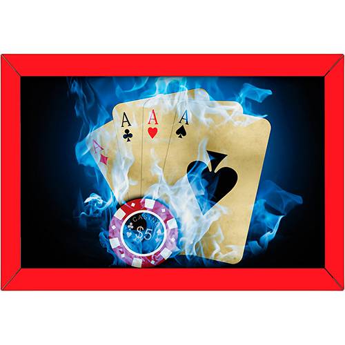 Assistência Técnica, SAC e Garantia do produto Placa Decorativa Mod. Poker com Moldura Vermelho 22x32cm - At.home