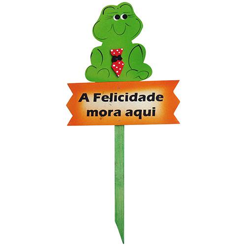 Assistência Técnica, SAC e Garantia do produto Placa Madeira Decorativa Grande para Jardim West Garden Frase - a Felicidade Mora Aqui