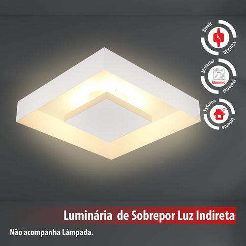 Assistência Técnica, SAC e Garantia do produto Plafon de Luz Indireta Sobrepor 45x45cm para 4 Lâmpadas E27 Branco