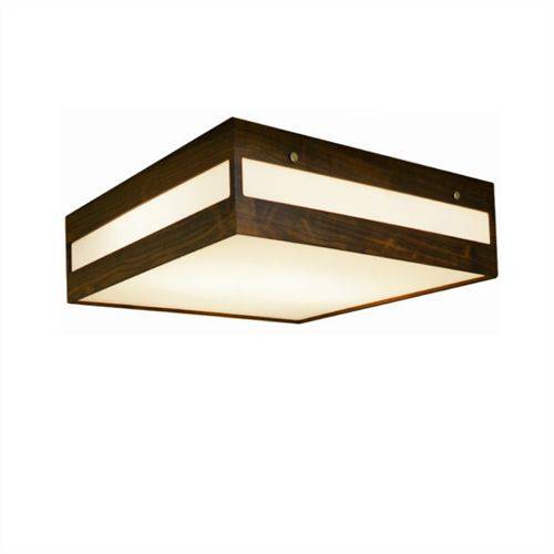 Assistência Técnica, SAC e Garantia do produto Plafon em Madeira Retângulo Horizontal 12x40x40cm para 3 Lâmpadas E27 Normal ou LED - Union 027