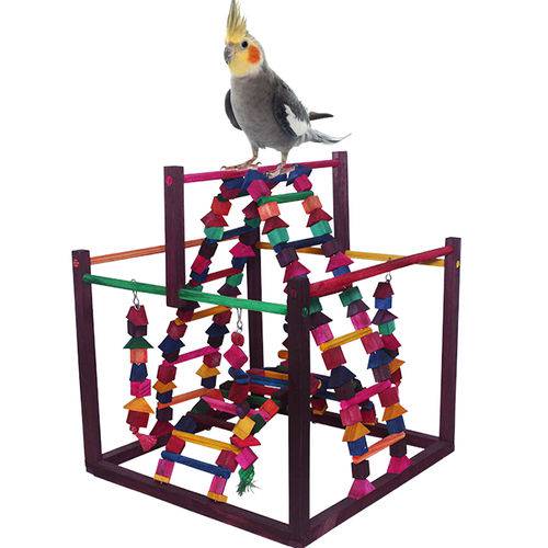 Assistência Técnica, SAC e Garantia do produto Playground de Madeira para Pássaros - Rosa