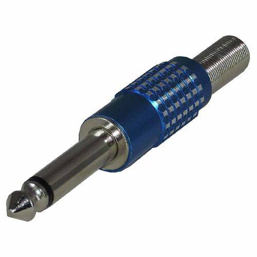 Assistência Técnica, SAC e Garantia do produto Plug P10 Mono Profissional Azul com Detalhes Prata - Pacote com 5 Peças