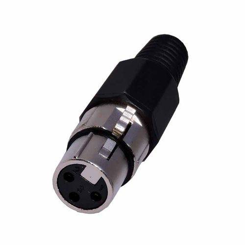 Assistência Técnica, SAC e Garantia do produto Plug Xlr Canon Femea com Capa 3 Pinos Preto - Pacote com 5 Peças