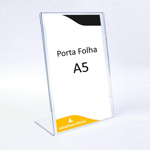 Assistência Técnica, SAC e Garantia do produto Porta Cartaz Folha A5 Folheto Mesa - Estúdio Acrílicos - Acrílico Cristal - Kit 6peças