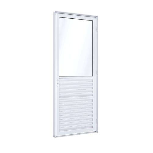 Assistência Técnica, SAC e Garantia do produto Porta de Alumínio de Giro Mista Ventilada 215cmx85cm Lucasa Eccellente Branco