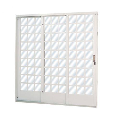 Assistência Técnica, SAC e Garantia do produto Porta de Correr Aço 3 Folhas com Vidro Liso Minas Sul MGM 215cmx160cm Branco