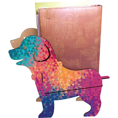 Assistência Técnica, SAC e Garantia do produto Porta Livros Dog 10x30x23cm Polígonos - At.home
