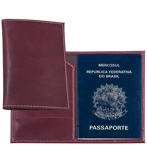 Assistência Técnica, SAC e Garantia do produto Porta Passaporte em Couro Legítimo Vinho com Porta Cartões