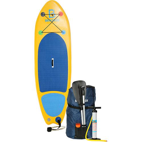 Assistência Técnica, SAC e Garantia do produto Prancha de Stand Up Paddle Inflável Brazzos Modelo Teens 8'0 Pés Amarelo e Azul Claro