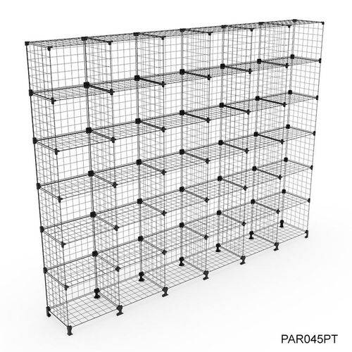 Assistência Técnica, SAC e Garantia do produto Prateleira Grande de Tela Aramada P/ Estocar ou Expor Roupas com 36 Nichos - 2,40 X 1,90 X 0,30 Metros