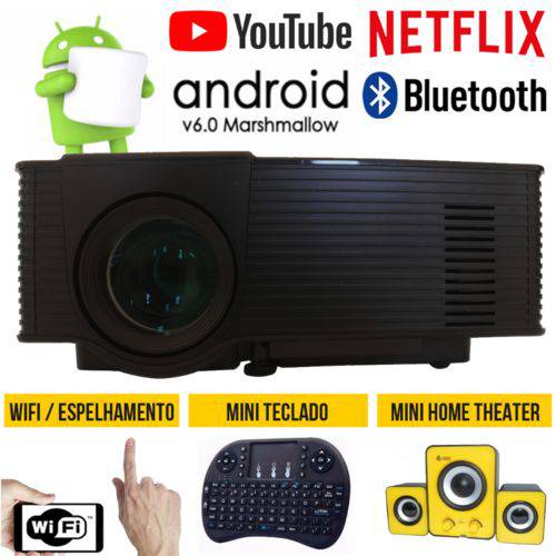 Assistência Técnica, SAC e Garantia do produto Projetor Data Show Portatil Android 6.0 Bluetooth Wifi Netflix Kit Youtube Teclado