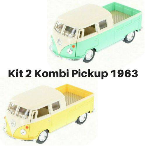 Assistência Técnica, SAC e Garantia do produto Promoção 2 Carrinhos de Coleção Wolkswagen Kombi Pickup Perua / Combi Ano 1963 Escala 1/34